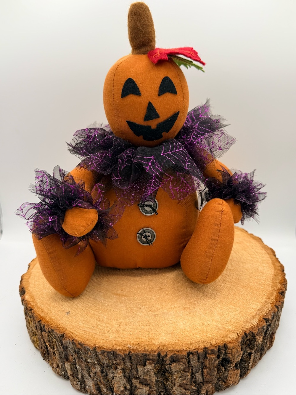 Delton Plush Pumpkin Shelf Sitter Doll Halloween Decor